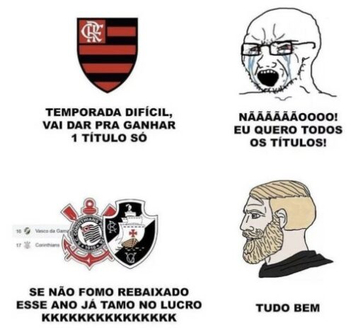 Na zona de rebaixamento, Corinthians sofre com os memes após derrota para o Flamengo