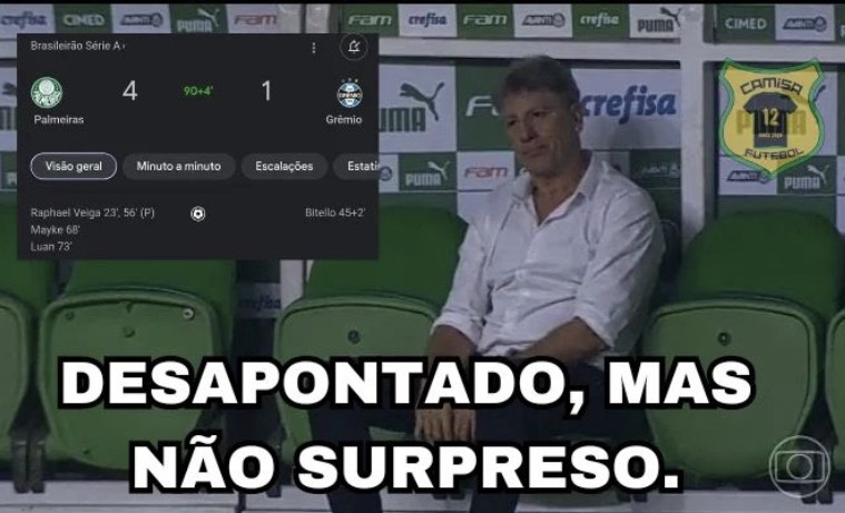 Os melhores memes da goleada do Palmeiras sobre o Grêmio pela 5ª rodada do Brasileirão