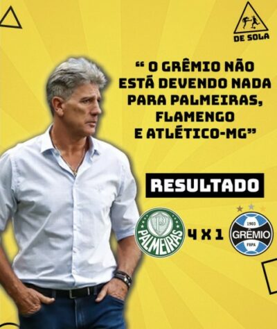 Os melhores memes da goleada do Palmeiras sobre o Grêmio pela 5ª rodada do Brasileirão