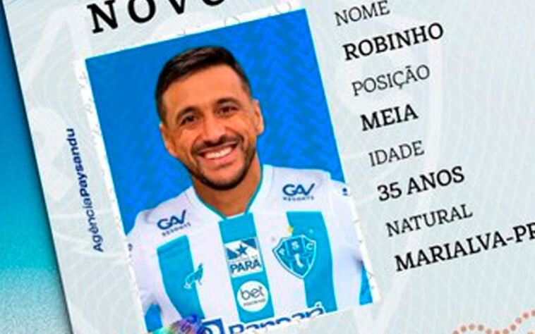 FECHADO - Ex-Palmeiras, Robinho foi contrato pelo Paysandu para disputa da Série C. O meia, de 35 anos, chega como principal reforço do Papão para a temporada.