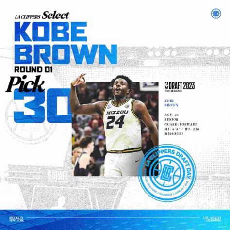 30ª escolha: Kobe Brown (EUA) - Los Angeles Clippers