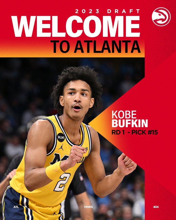 15ª escolha: Kobe Bufkin (EUA) - Atlanta Hawks
