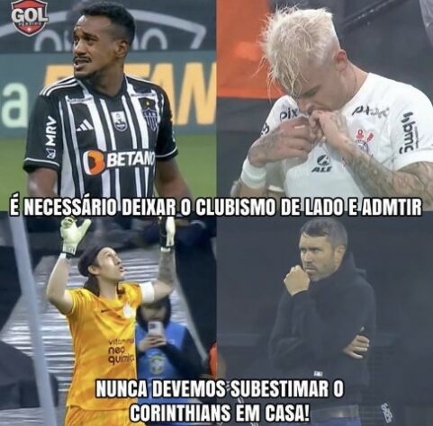 Torcedores fazem memes após vitória do Corinthians sobre o Atlético-MG e classificação às quartas de final da Copa do Brasil.