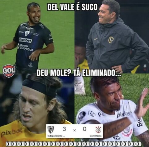 Vai um suquinho aí? Corinthians é alvo de memes após derrota para o Independiente del Valle e eliminação precoce na Libertadores.