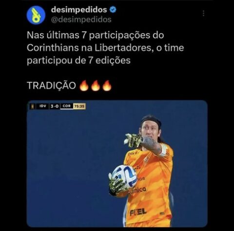 Vai um suquinho aí? Corinthians é alvo de memes após derrota para o Independiente del Valle e eliminação precoce na Libertadores.