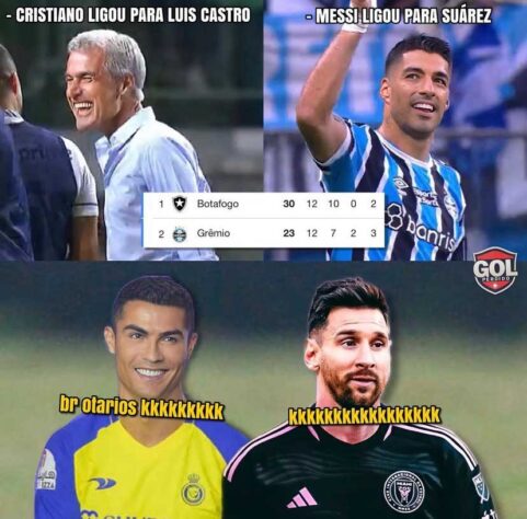 Rivais fazem memes com saída de Luís Castro do Botafogo rumo ao Al-Nassr, da Arábia Saudita, time de Cristiano Ronaldo.