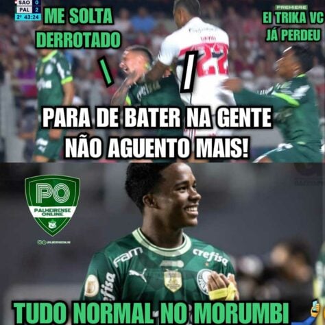 Os melhores memes da vitória do Palmeiras sobre o São Paulo pela 10ª rodada do Brasileirão.
