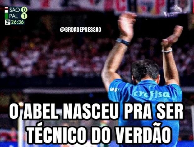 Abel Ferreira também ganhou memes após a vitória do Palmeiras sobre o São Paulo.