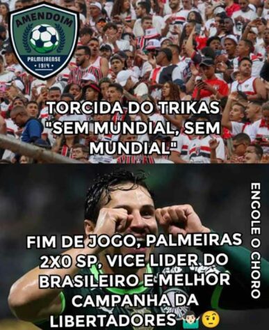 Os melhores memes da vitória do Palmeiras sobre o São Paulo pela 10ª rodada do Brasileirão.