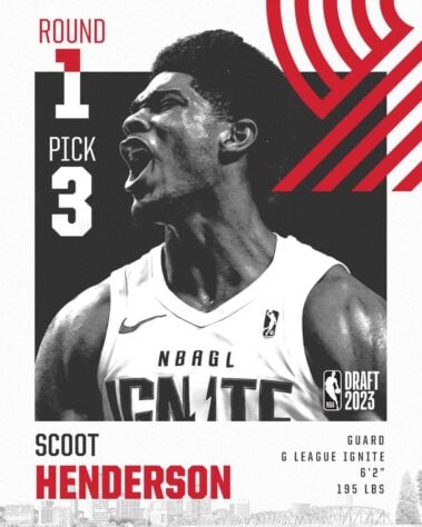 3ª escolha: Scoot Henderson (EUA) - Portland Trail Blazers