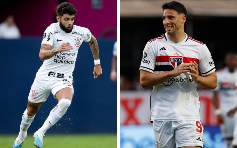 Yuri Alberto (Corinthians) x Calleri (São Paulo).