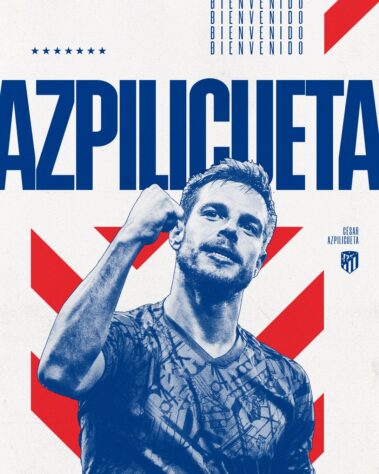 FECHADO - César Azpilicueta, lateral-direito e zagueiro de 33 anos, foi anunciado pelo Atlético de Madrid como seu mais novo reforço. O jogador chega ao clube espanhol sem custos, já que foi liberado de graça pelo Chelsea. 