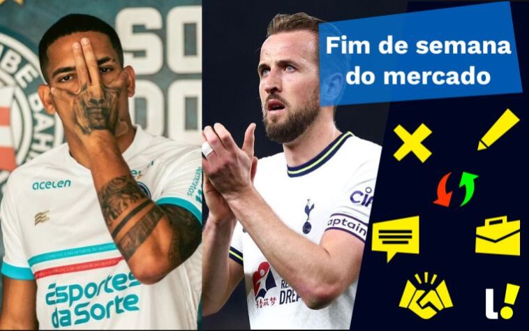 Bahia anuncia lateral, Bayern próximo da contratação de Kane... tudo isso e muito mais, você confere no resumo do Fim de Semana do Mercado!