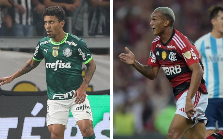 Marcos Rocha (Palmeiras) x Wesley (Flamengo)