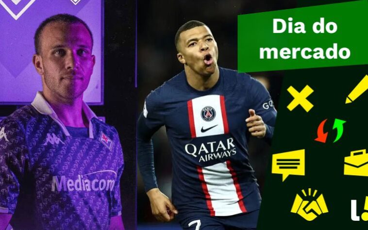 Fiorentina acerta contratação de Arthur por empréstimo, time de Jorge Jesus faz proposta astronômica por Mbappé... tudo isso e muito mais você confere no resumo do Dia do Mercado deste sábado (22)!