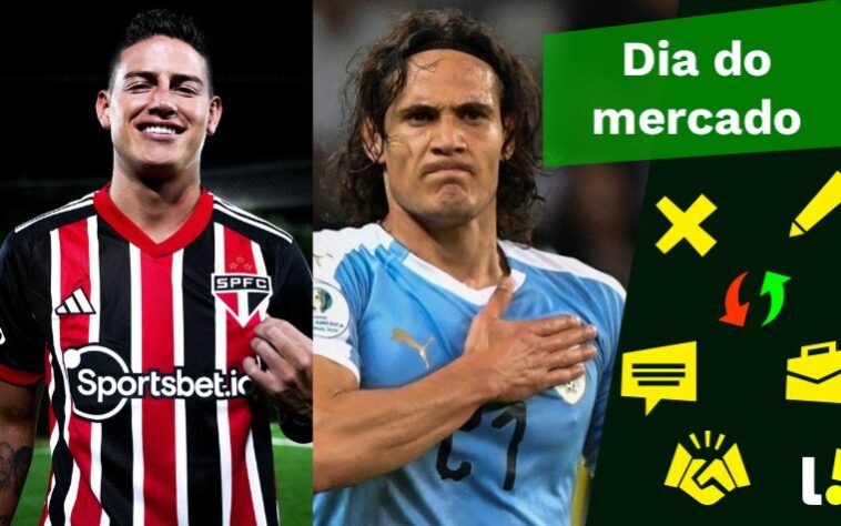 James Rodríguez é anunciado pelo São Paulo, Cavani de volta à América do Sul... veja isso e muito mais no resumo do Dia do Mercado deste sábado (29)! 