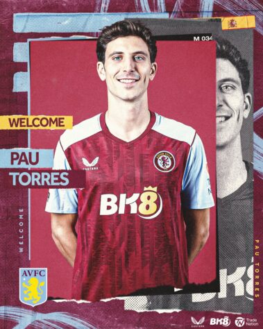 FECHADO - O Aston Villa anunciou a contratação do zagueiro espanhol Pau Torres, de 26 anos, que estava no Villarreal (Espanha). O jogador volta a trabalhar com o técnico Unai Emery e o negócio girou em torno de 38 milhões de euros (R$ 202 milhões na cotação atual). 