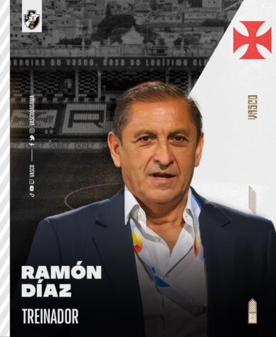 FECHADO - Ramón Díaz finalmente foi anunciado como novo técnico do Vasco. O argentino já estava no Rio de Janeiro e comandava treinos no clube há três dias. Ramón Díaz assinou contrato até o fim de 2024. 