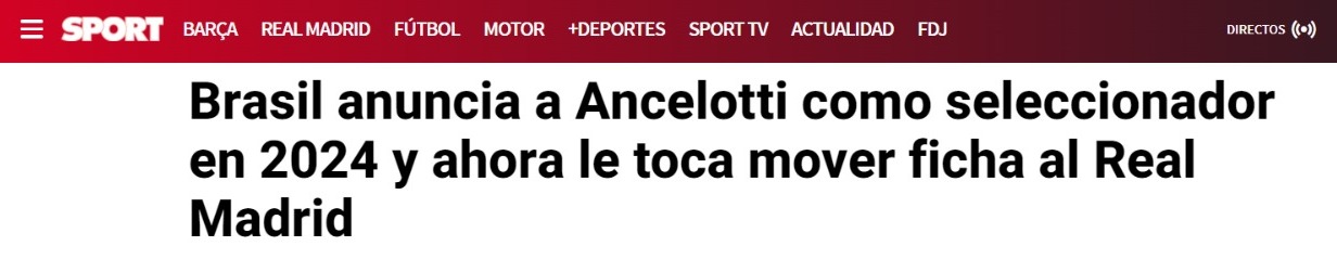 Sport (Espanha): O jornal publicou que, com o anúncio, agora é a vez do Real Madrid se manifestar sobre o tema.