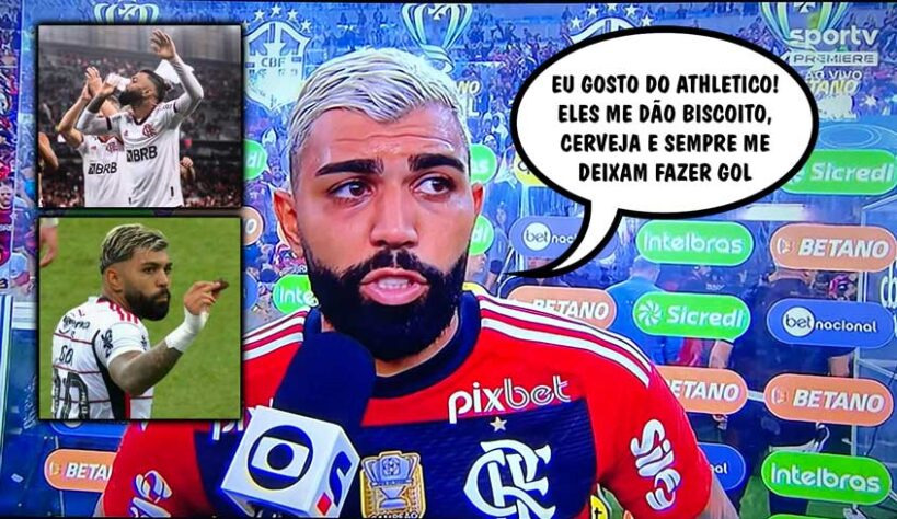 Vitória por 2 a 0 na Arena da Baixada classificou a equipe carioca para a semifinal da competição contra o Grêmio. Nas redes sociais, muitos flamenguistas provocaram o adversário desta quarta-feira falando de uma suposta "freguesia", além de usarem a imagem de Gabigol comendo um biscoito atirado em campo pela torcida do Athletico. Veja a seguir! (Por Humor Esportivo)