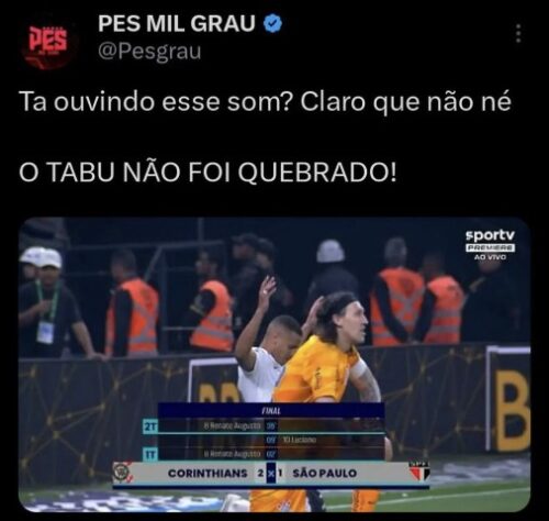 Memes da derrota do São Paulo para o Corinthians