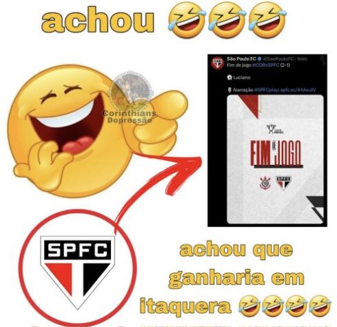 Os melhores memes da vitória do Corinthians sobre o São Paulo no Majestoso válido pelas semifinais da Copa do Brasil