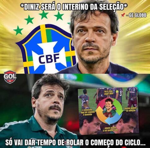 Fernando Diniz protagoniza memes após acerto como técnico interino da Seleção Brasileira até a chegada de Carlo Ancelotti.