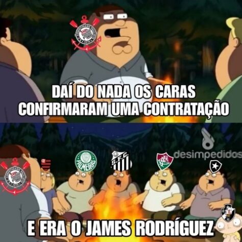 Torcedores fazem memes com acerto do São Paulo com James Rodríguez, e avião do Palmeiras vira piada na web.