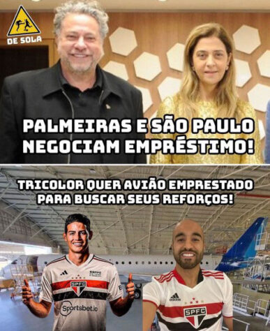 Torcedores fazem memes com acerto do São Paulo com James Rodríguez, e avião do Palmeiras vira piada na web.