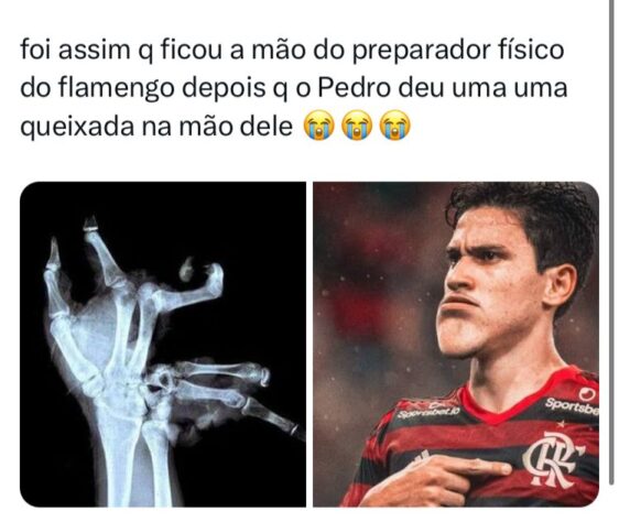 Soco de preparador físico em Pedro, do Flamengo, rendeu memes nas redes sociais