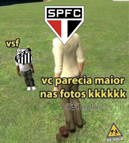 Os melhores memes da vitória do São Paulo por 4 a 1 sobre o Santos pela 15ª rodada do Brasileirão.