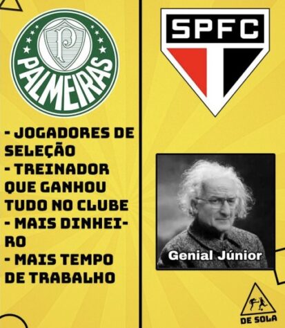 Vitória do São Paulo sobre o Palmeiras pelas quartas de final da Copa do Brasil rende enxurrada de memes na web.