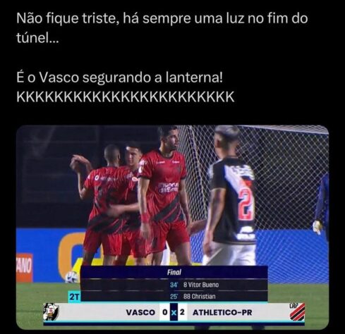 Em último no Brasileirão e ameaçado de um novo rebaixamento, Vasco é alvo de memes nas redes sociais.