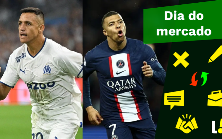 Alexis Sanchez acerta com novo destino, Mbappé conversa com PSG, gigante inglês anuncia joia do Santos... Tudo isso e muito mais no Dia do Mercado desta quinta-feira (24)!