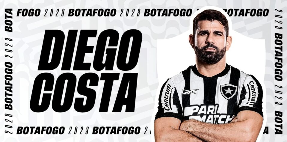 FECHADO - O Botafogo oficializou a contratação do centroavante Diego Costa. O veterano estava sem clube desde que deixou o Wlverhampton (Inglaterra), no último mês de junho. Nos 'Wolves', o jogador trabalhou sob o comando de Bruno Lage, atual técnico do Glorioso. 