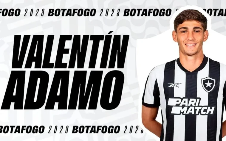 FECHADO - O Botafogo anunciou a contratação do atacante Valentín Adamo. O uruguaio tem 21 anos e assinou com o Alvinegro até 2026. O jogador chega ao Rio de Janerio neste domingo (6). O Botafogo comprou 80% dos direitos econômicos do atacante.