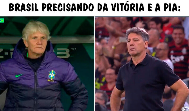 Seleção Brasileira apenas empatou em 0 a 0 com a Jamaica e se despediu do Mundial feminino ainda na fase de grupos da competição. Eliminação precoce inspirou memes, principalmente com a treinadora Pia Sundhage. Confira! (Por Humor Esportivo)