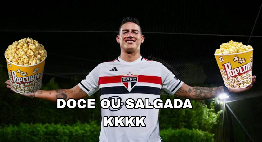 Único jogador a errar sua cobrança na disputa por pênaltis, James Rodríguez foi alvo de provocações dos rivais e chamado de pipoqueiro nas redes sociais. Veja, a seguir, os melhores memes da eliminação do São Paulo para a LDU na Copa Sul-Americana! (Por Humor Esportivo) 