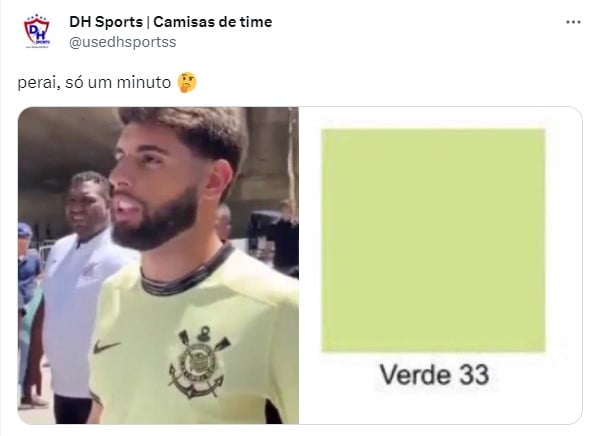 Homenagem aos árbitros? Uniforme verde? Nova camisa do Corinthians é alvo de memes dos torcedores rivais.