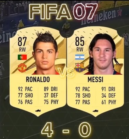 Batalha de craques FIFA: Cristiano Ronaldo 4 x 0 Messi