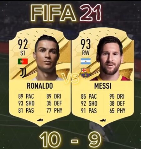 Batalha de craques FIFA: Cristiano Ronaldo 10 x 9 Messi