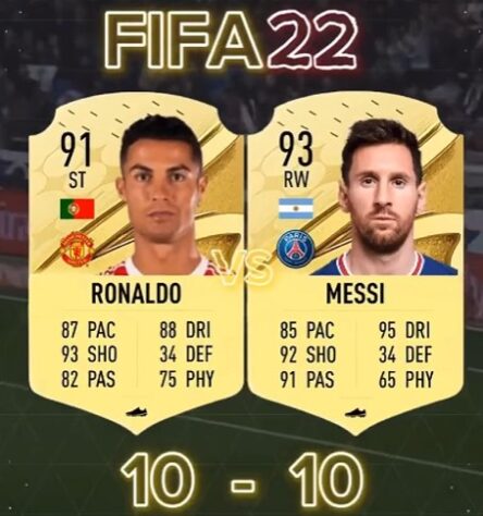 Batalha de craques FIFA: Cristiano Ronaldo 10 x 10 Messi