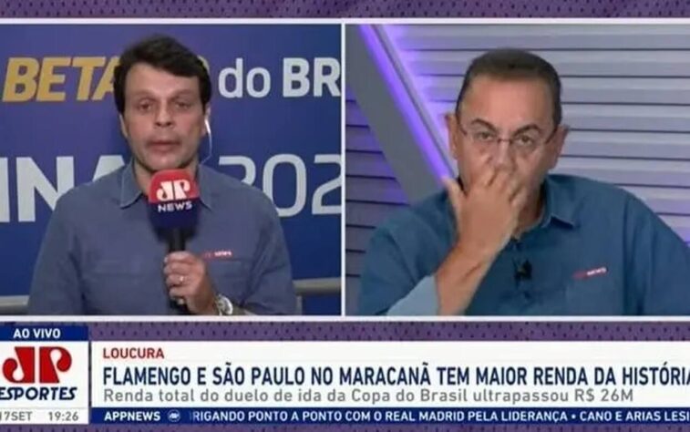 Em alguns momentos, os programas esportivos são palcos de tretas e debates que agitam as redes sociais. Durante o programa “Canelada”, da “Jovem Pan”, o comentarista Flávio Prado e o repórter Rodrigo Viga se desentenderam após um debate sobre Gabigol. Relembre a seguir algumas brigas no jornalismo esportivo.