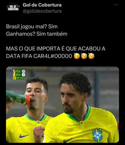 Vitória da Seleção Brasileira por 1 a 0 sobre o Peru rendeu memes nas redes sociais