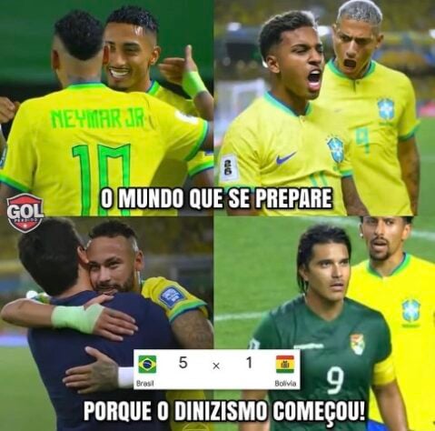 O Dinizismo está on! Torcedores fazem memes com goleada da Seleção Brasileira por 5 a 1 sobre a Bolívia