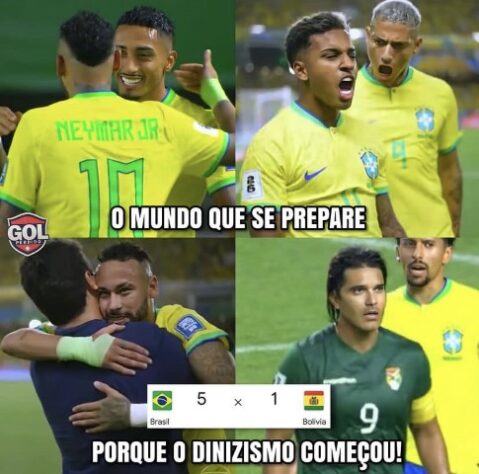 O Dinizismo está on! Torcedores fazem memes com goleada da Seleção Brasileira por 5 a 1 sobre a Bolívia