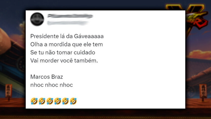 Após morder virilha de torcedor do Flamengo, Marcos Braz vira piada nas redes sociais com adaptação de música