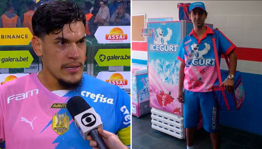 Guaraná Jesus, Icegurt ou Chá Revelação? Nova camisa do Palmeiras nas cores azul e rosa é alvo de memes nas redes sociais.