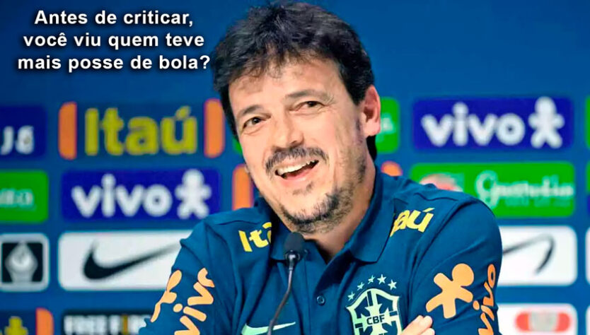 Equipe comandada por Fernando Diniz jogou mal, levou gol de bicicleta do adversário e frustrou os torcedores presentes na Arena Pantanal. Na web, muitos brasileiros criticaram e fizeram memes com o treinador, além de questionarem a insistência no atacante Richarlison. Veja a seguir! (Por Humor Esportivo)