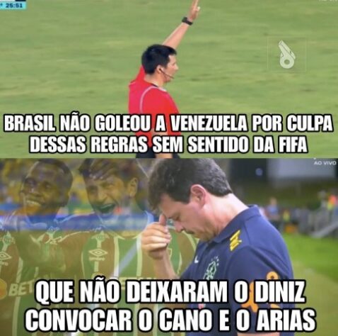 Fernando Diniz vira alvo de memes após empate do Brasil com a Venezuela